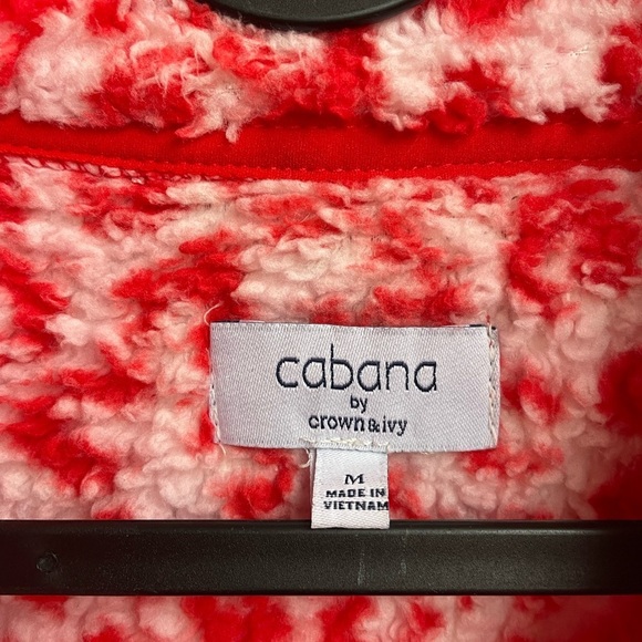 Cabana crown & ivy Women's Long Sleeve Oversized Leopard Print Fleece Pullover M - Picture 3 of 4